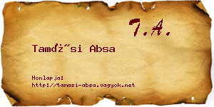Tamási Absa névjegykártya